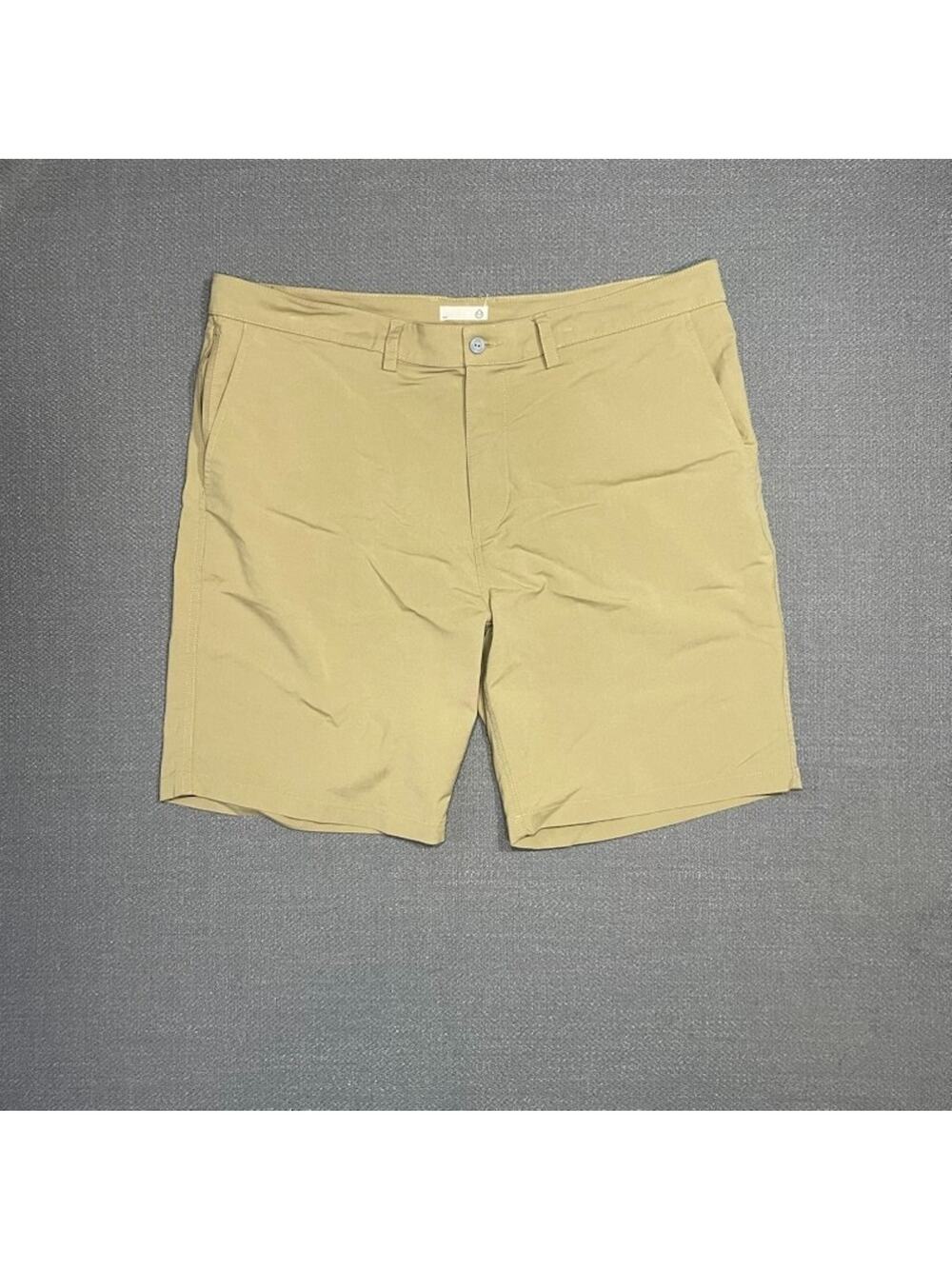 TASC Shorts Mens 40 Tan Performance Tailored Zip Pocket Bamboo Golf Stretch